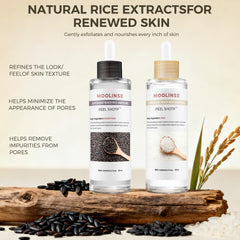 Celpack Peel Shot Rice Ampoule white rice bottle highlights gentle exfoliation and hydration