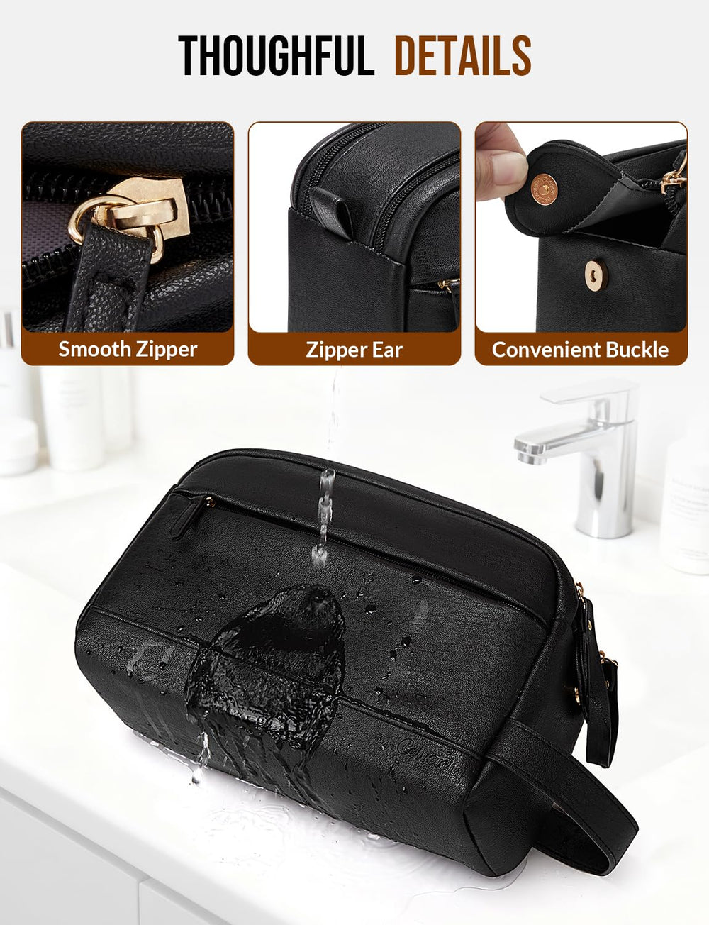 Celvetch toiletry bag compact for travel fits in backpack.