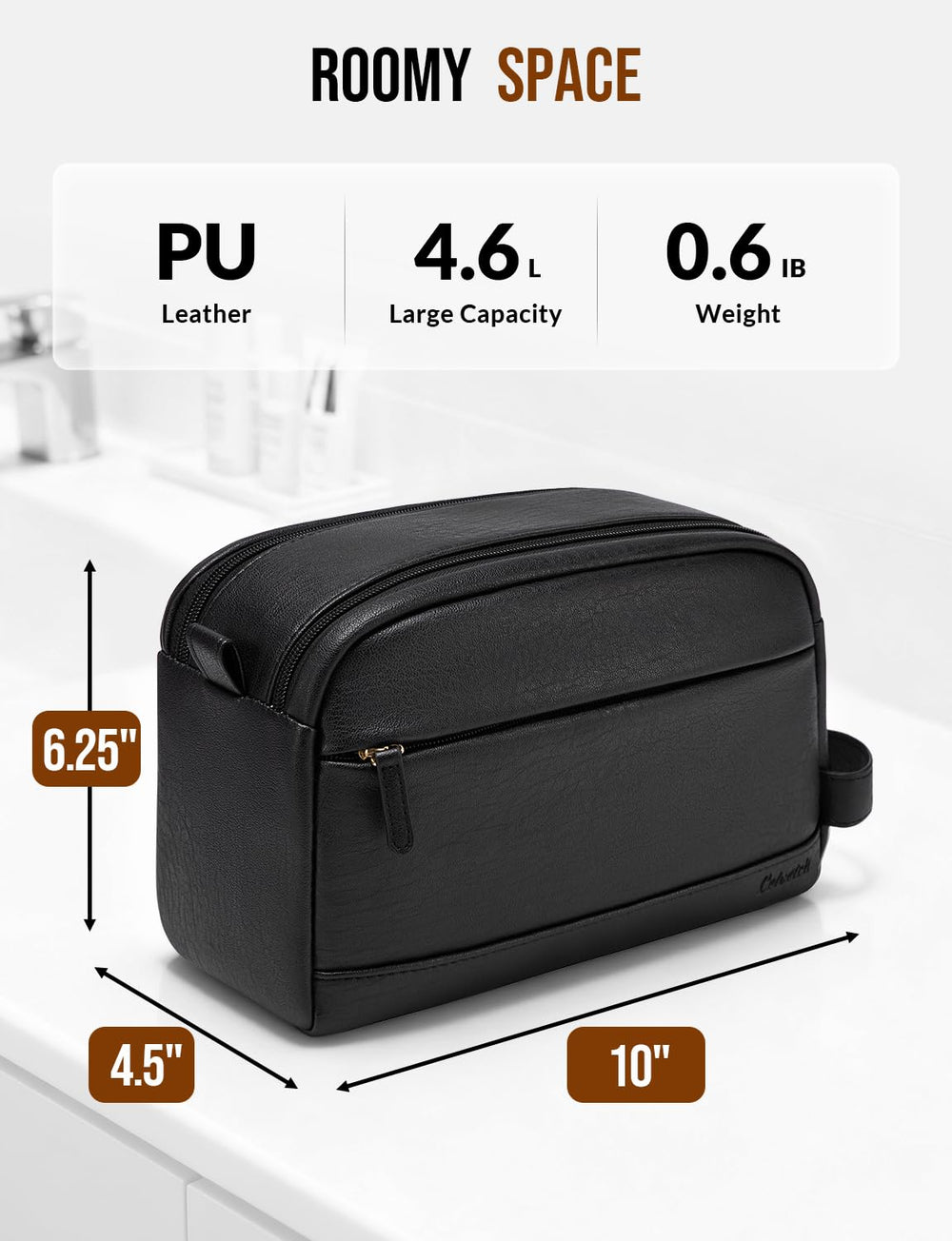Celvetch toiletry bag open wide for easy packing and access.