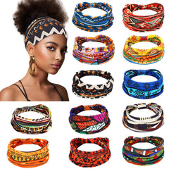 Censen African headbands set of 12 in vibrant patterns for versatile styling