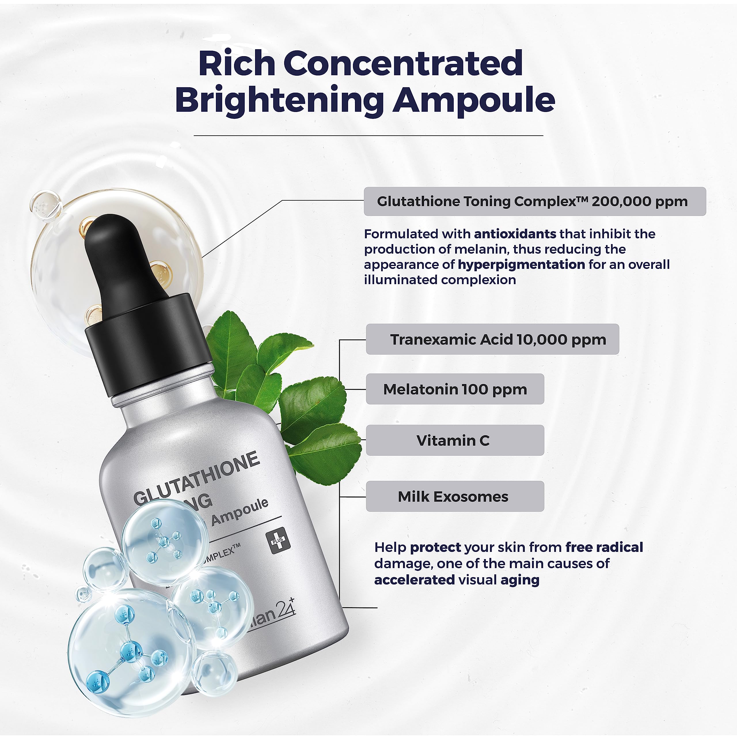 Centellian 24 glutathione-toning-ampoule ingredient-glow highlights antioxidant-rich formula.