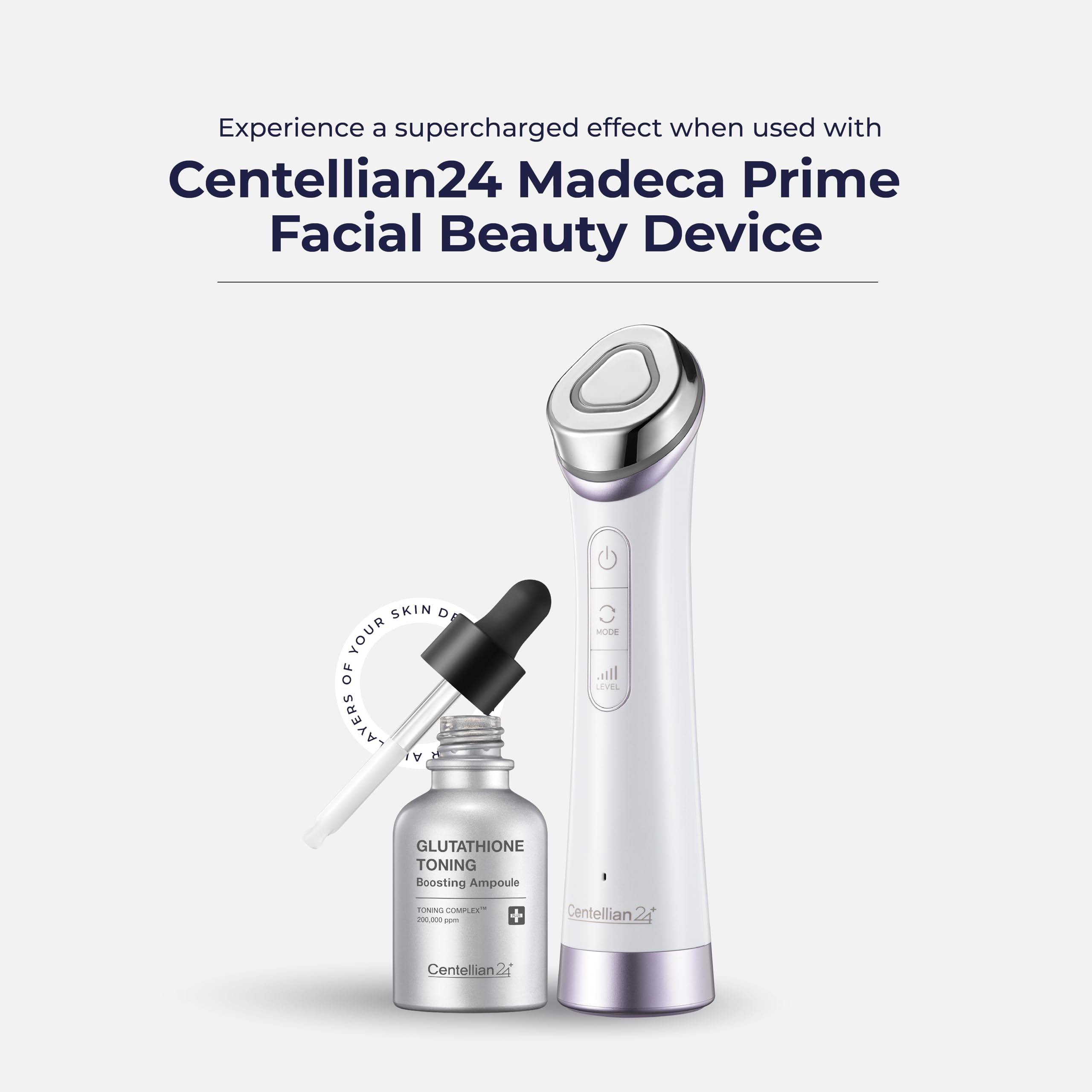 Centellian 24 glutathione-toning-ampoule packaging features premium derma-cosmetic design.