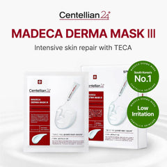 CENTELLIAN 24 Madeca Derma Mask sheet application showing calming hydration during skincare routine