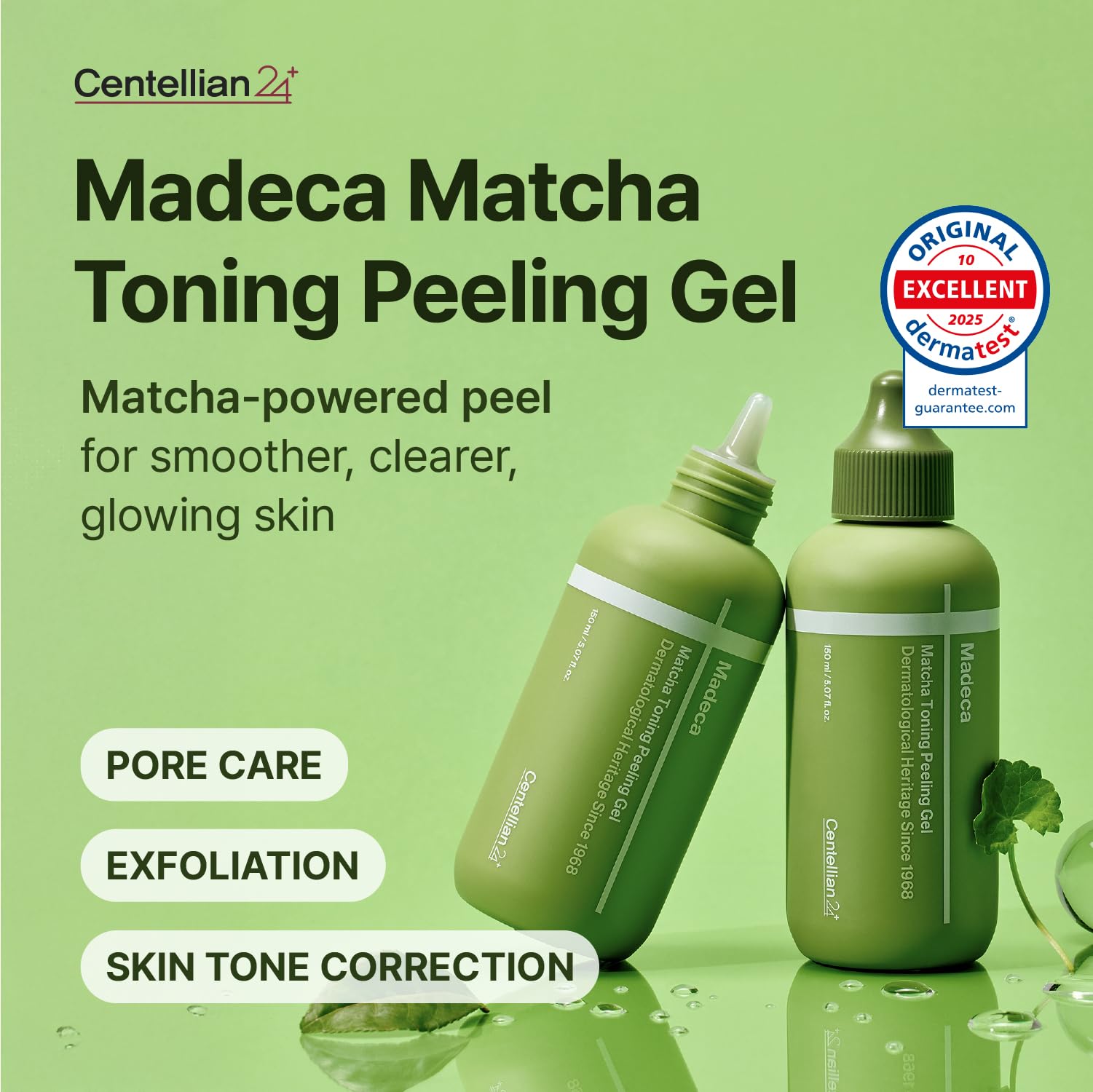 Centellian 24 peeling gel texture on hand highlights mild exfoliation and smooth skin prep