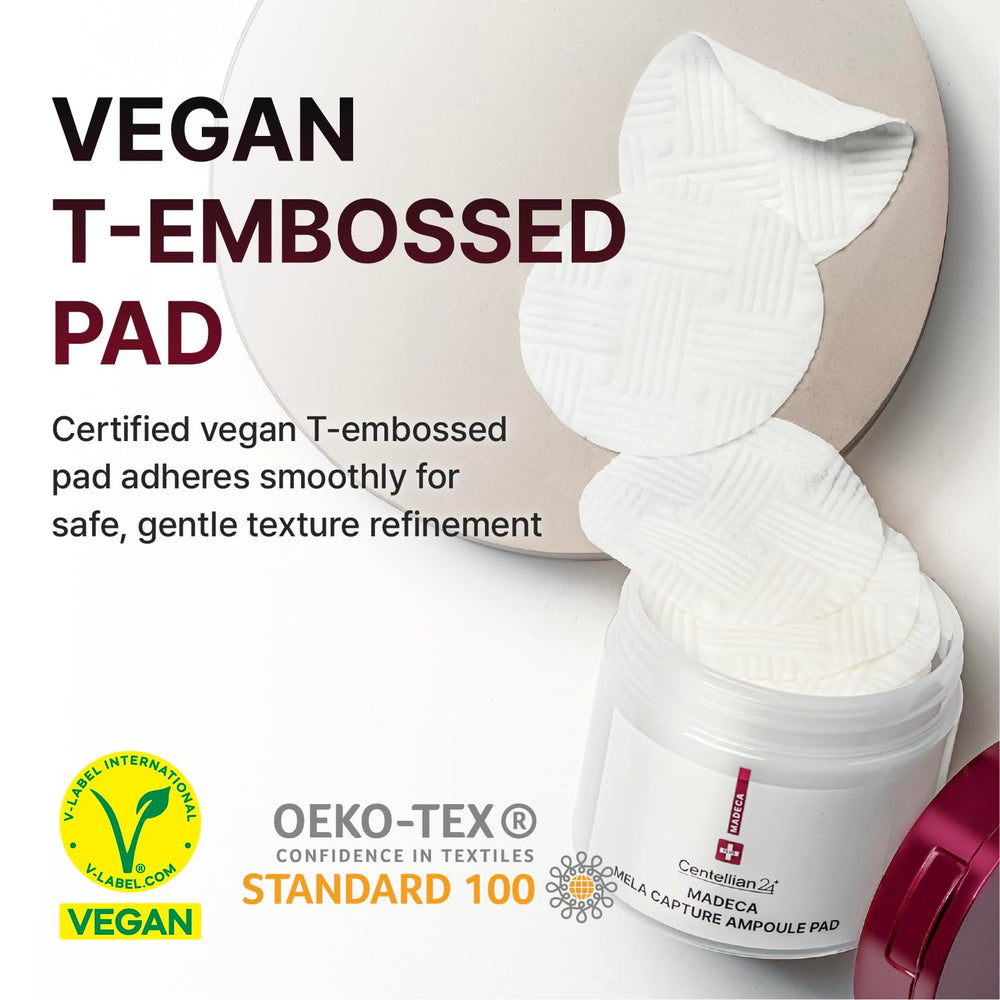CENTELLIAN 24 Madeca Mela Capture Ampoule Pad vegan-certified formulation emphasis.