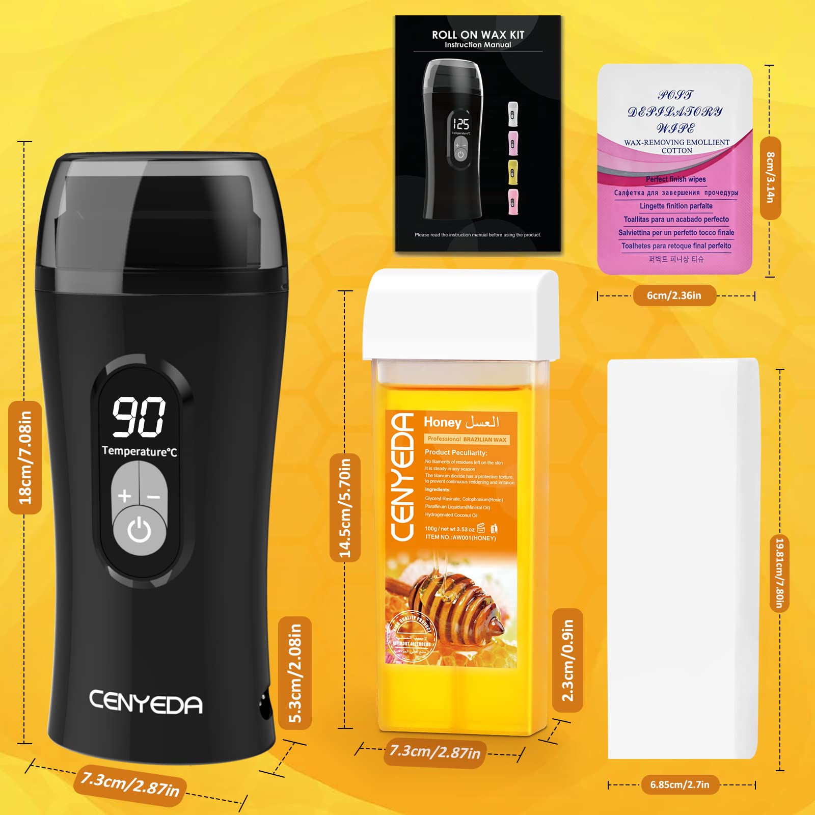 CENYEDA thermostatic control maintains safe, steady waxing temperature