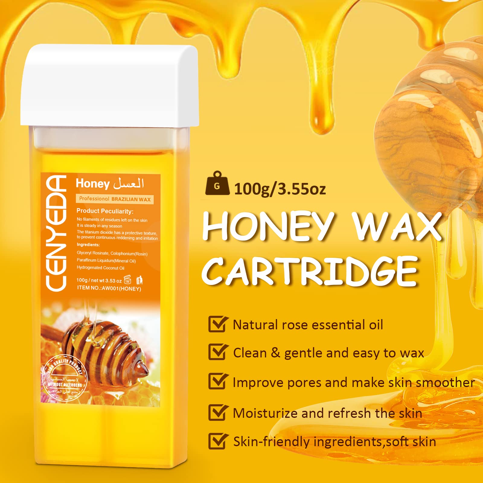 CENYEDA wax strips packaging ready for quick home waxing
