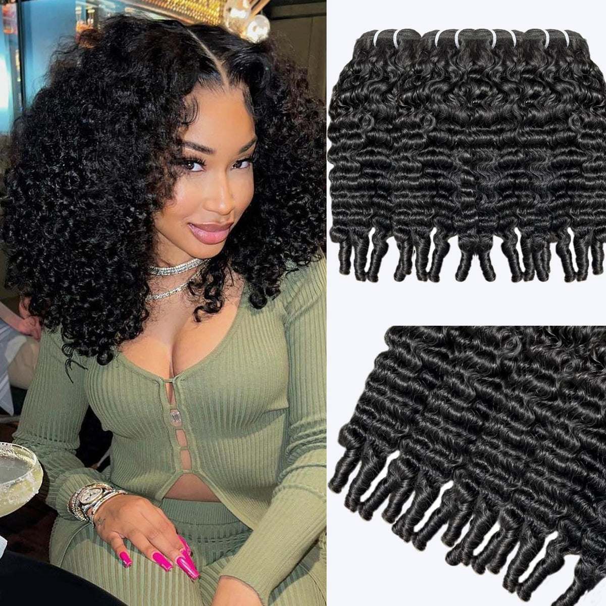 Ceoltay Burmese Curly Bundles 12inch close-up – soft, durable 12A hair with lasting fullness.