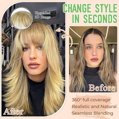 Cephermer Bangs Topper full-coverage adds volume for thinning hair.