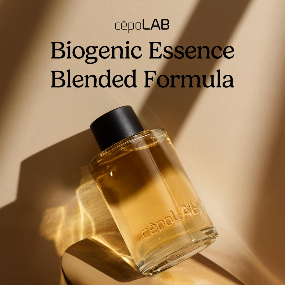 cepolab Biogenic Essence applied on dewy skin for smoother texture.