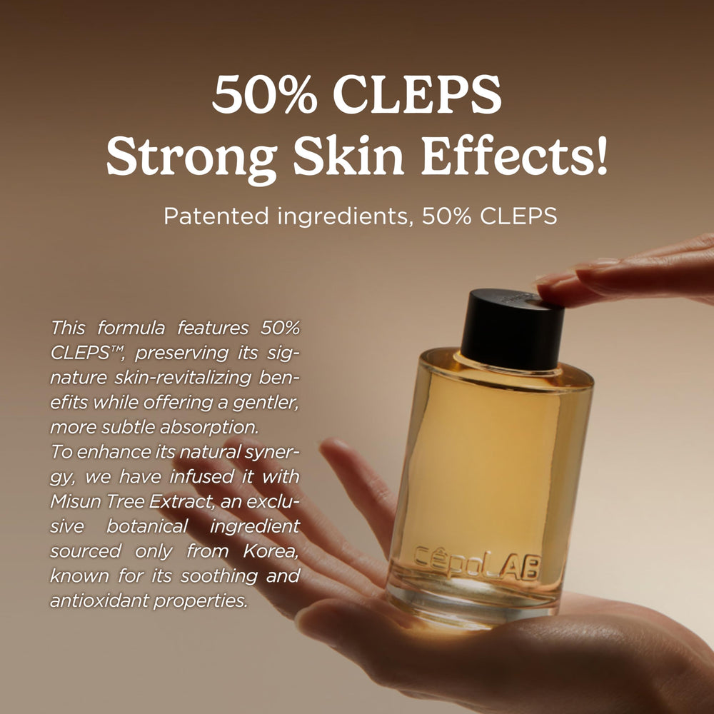 cepolab Biogenic Essence close-up highlights 50% CLEPS concentration for active delivery.