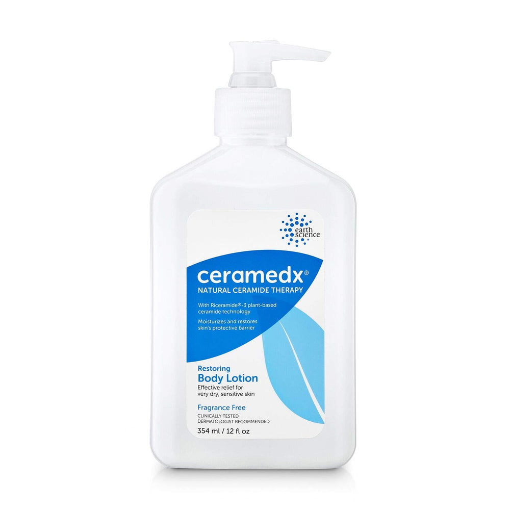 Ceramedx Restoring Body Lotion bottle for fragrance-free hydration on sensitive skin