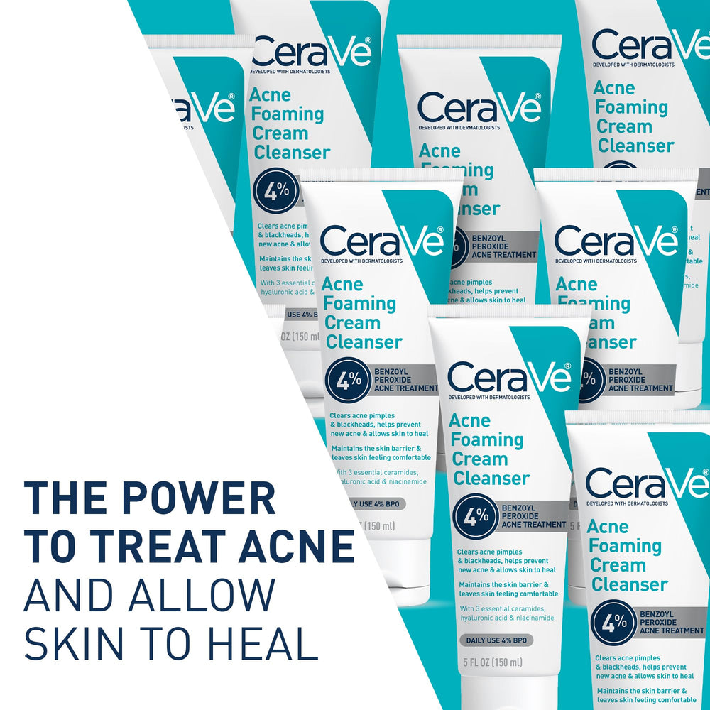 CeraVe bottle pump close-up highlighting active benzoyl peroxide