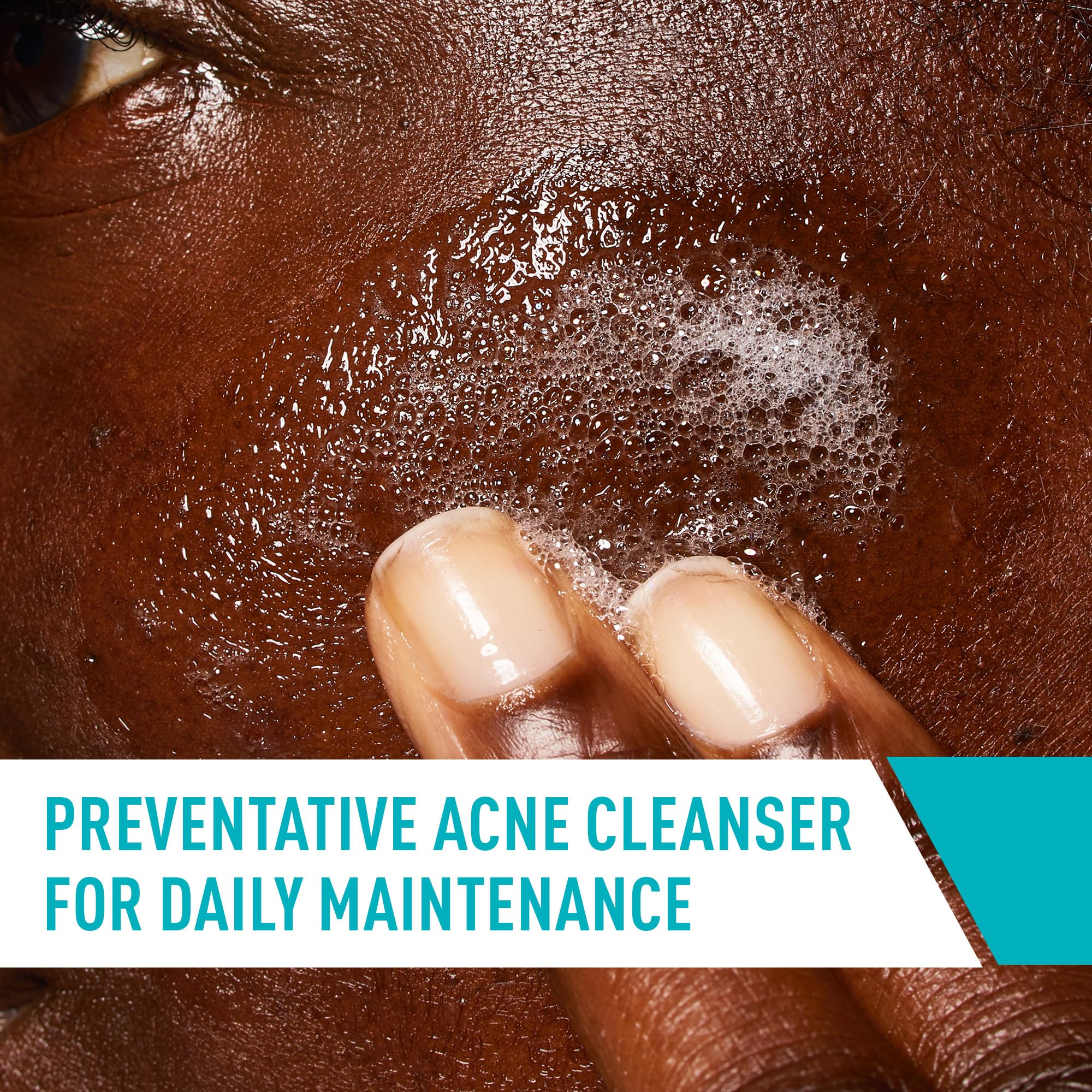 CeraVe foaming lather demo illustrating effective deep cleanse