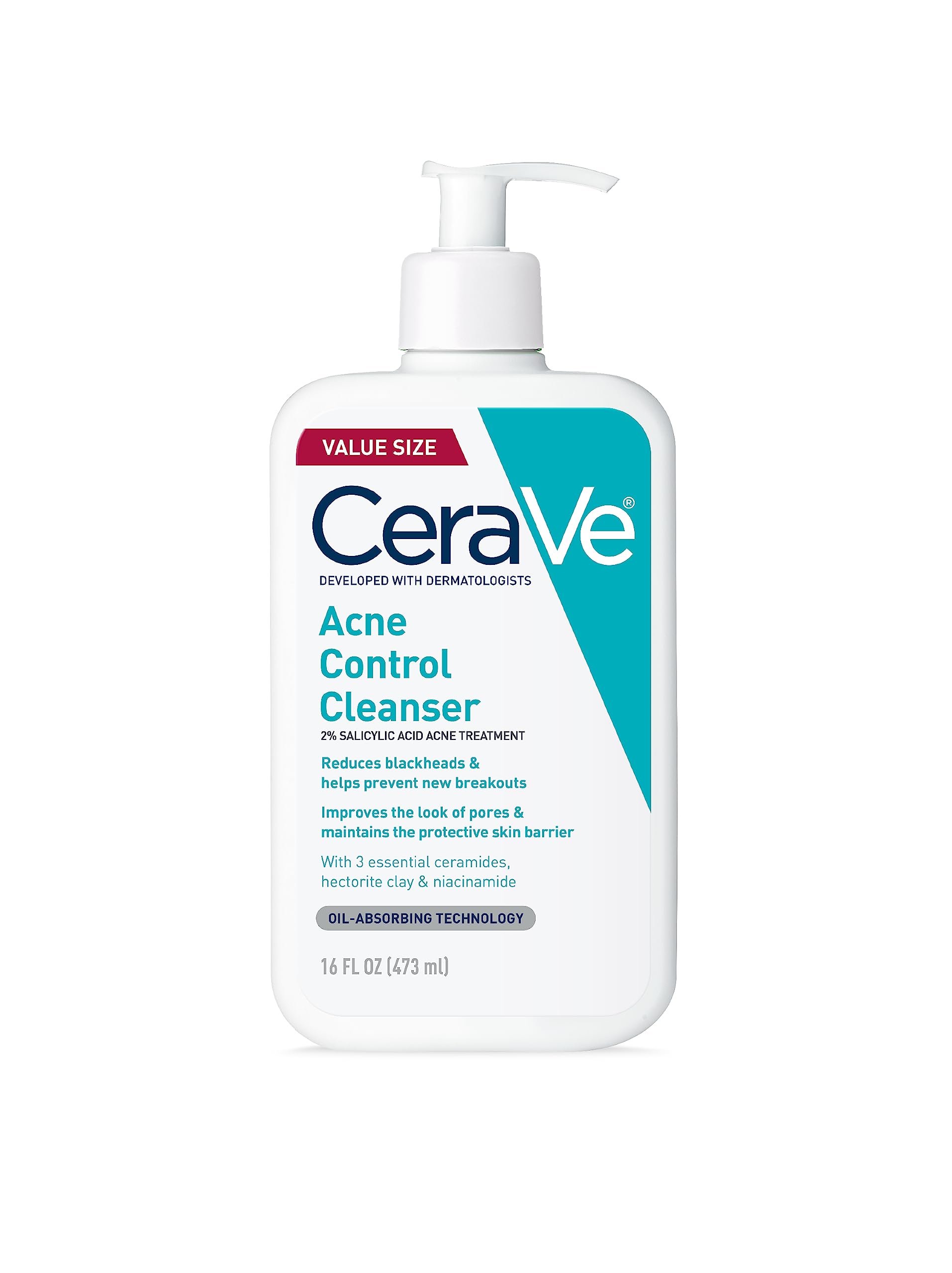 CeraVe bottle front packaging showing product name and size benefits