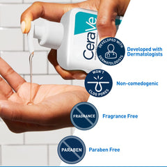 CeraVe pump dispenser detail highlighting easy single-handed use