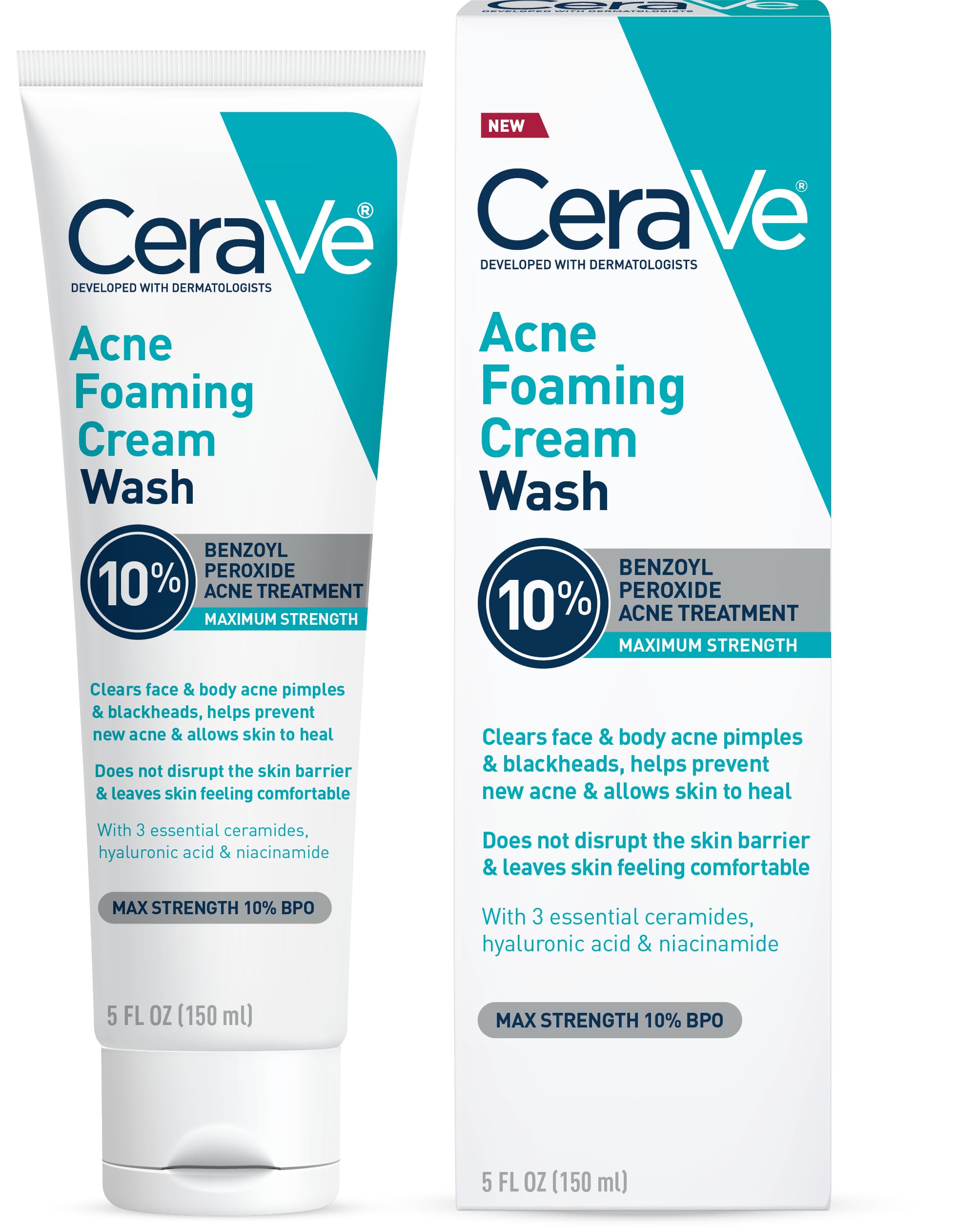 CeraVe front packaging showing cleanser and benefits