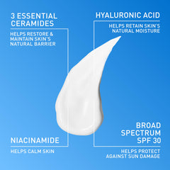 CeraVe AM product label with ingredients list and barrier support