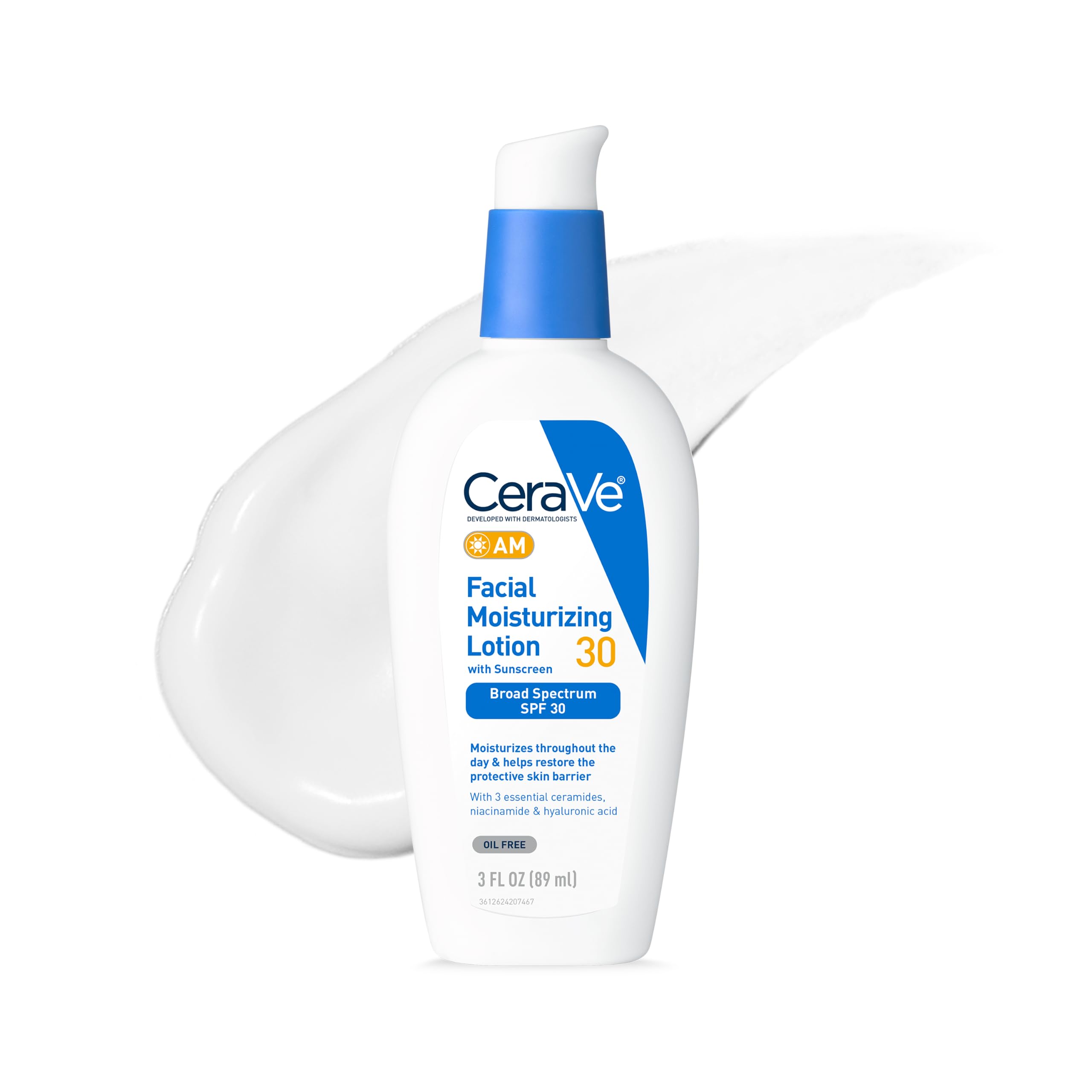 CeraVe AM SPF30 front packaging showing size and label benefit