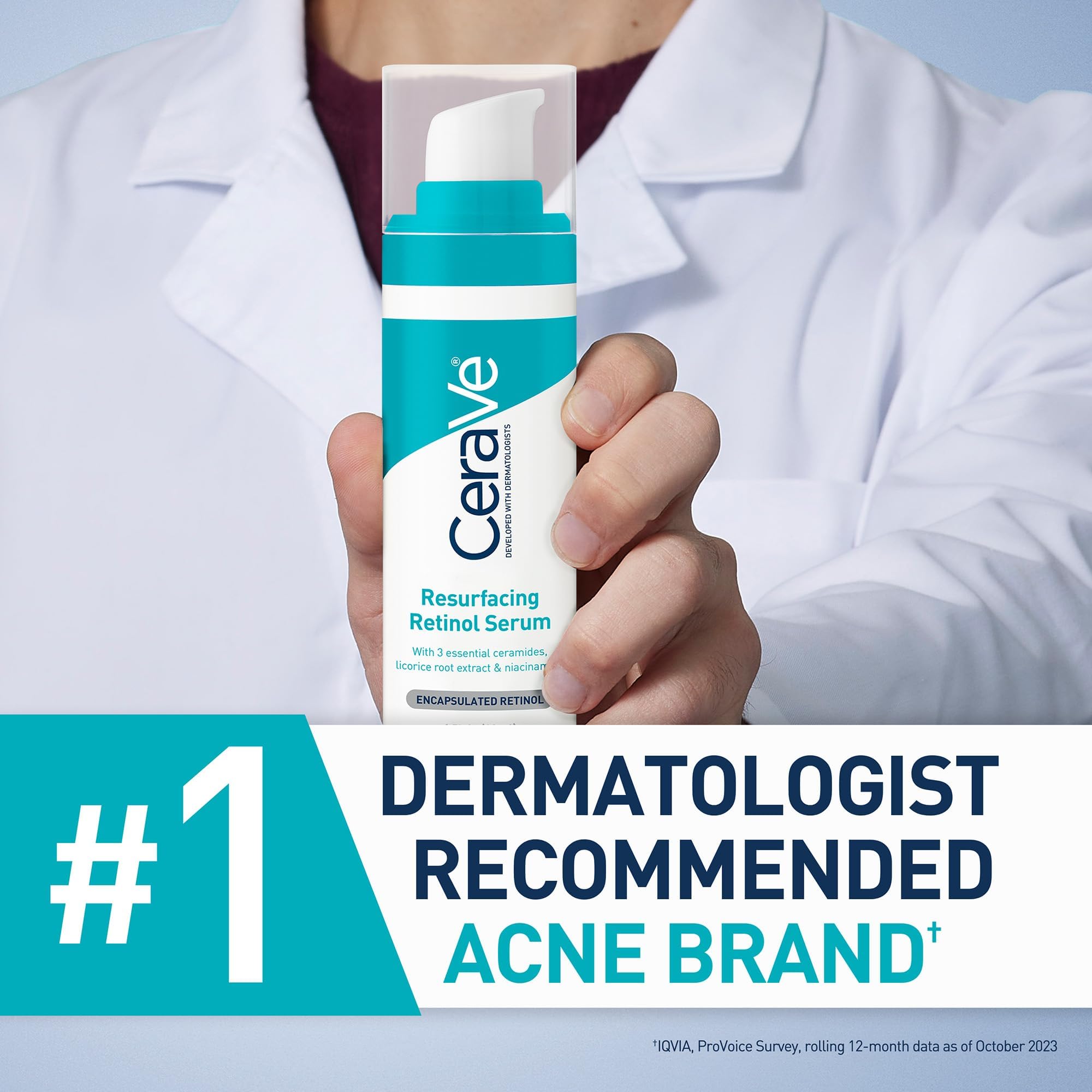 CeraVe applied in evening skincare routine, supports nightly resurfacing benefits
