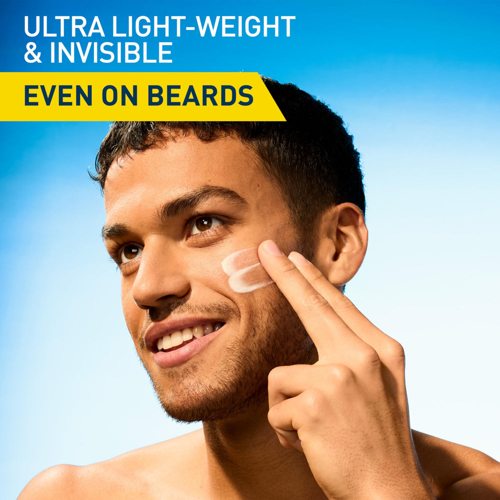 CeraVe on beard area demonstrating invisible finish for facial hair
