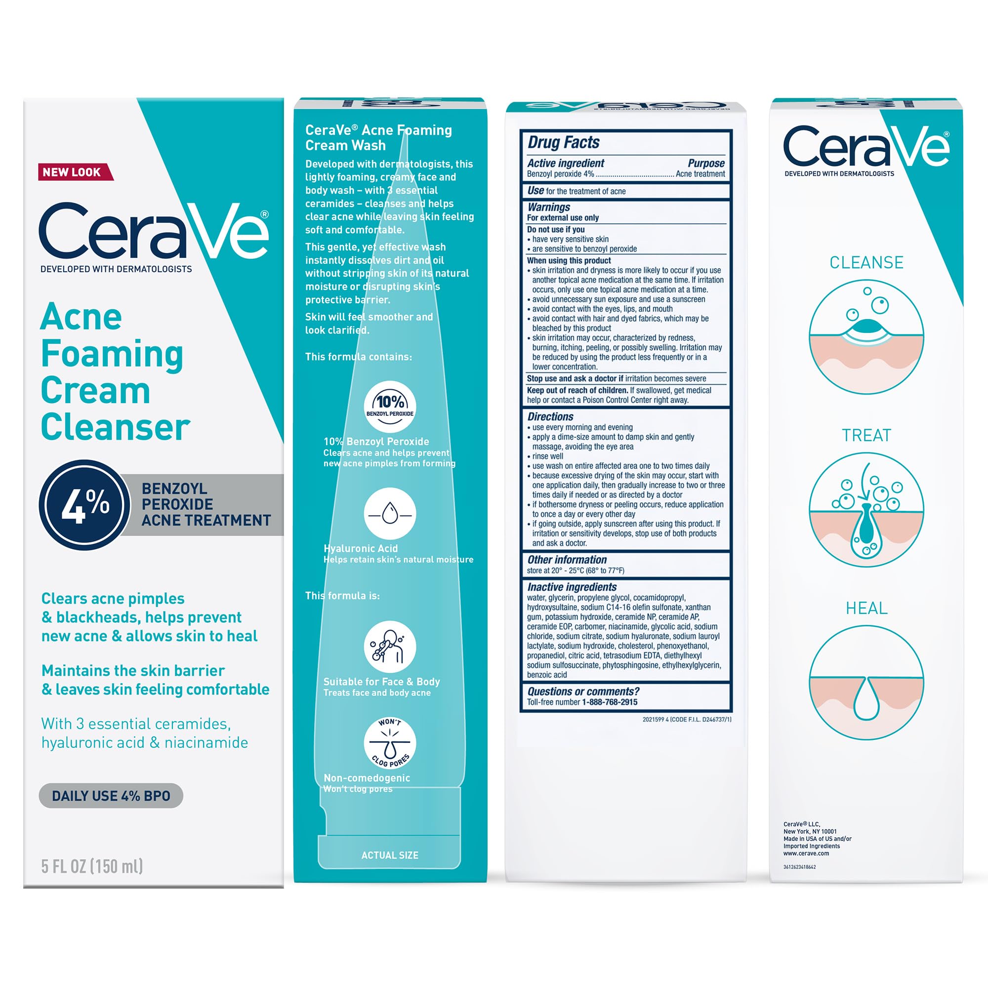 CeraVe bottle beside moisturizer and sunscreen for regimen