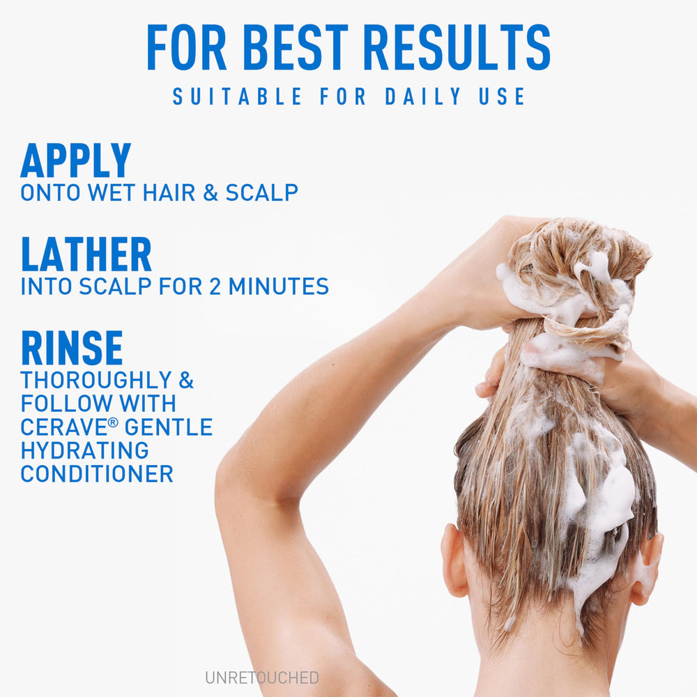 Before and after hair image showing improved smoothness after CeraVe use