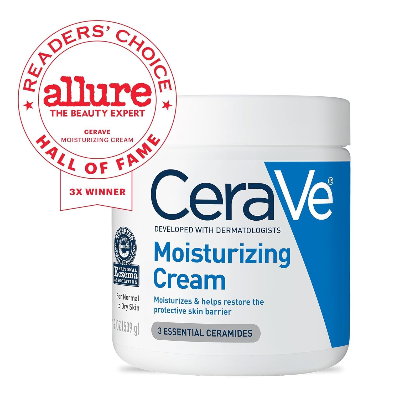 CeraVe open jar revealing rich cream texture and quick absorption benefit