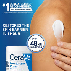 Close-up of CeraVe cream texture illustrating smooth, non-greasy finish