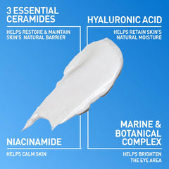 CeraVe ingredient label close-up highlighting ceramides and hyaluronic acid for barrier support