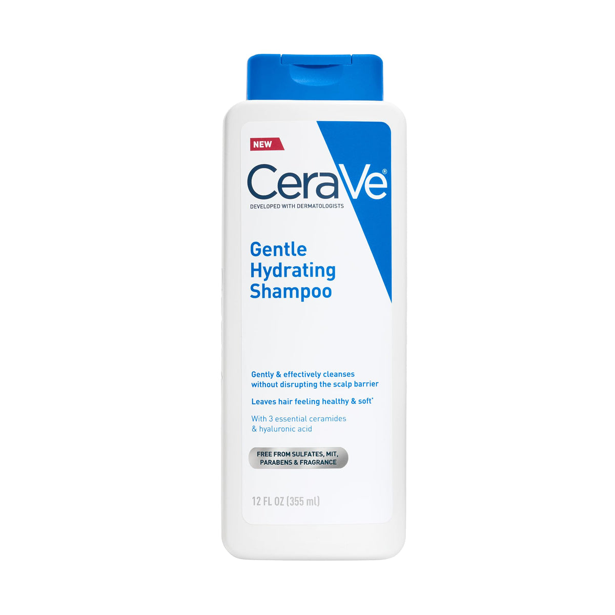 CeraVe bottle front view shows product name and 12oz size, clear labeling for shoppers