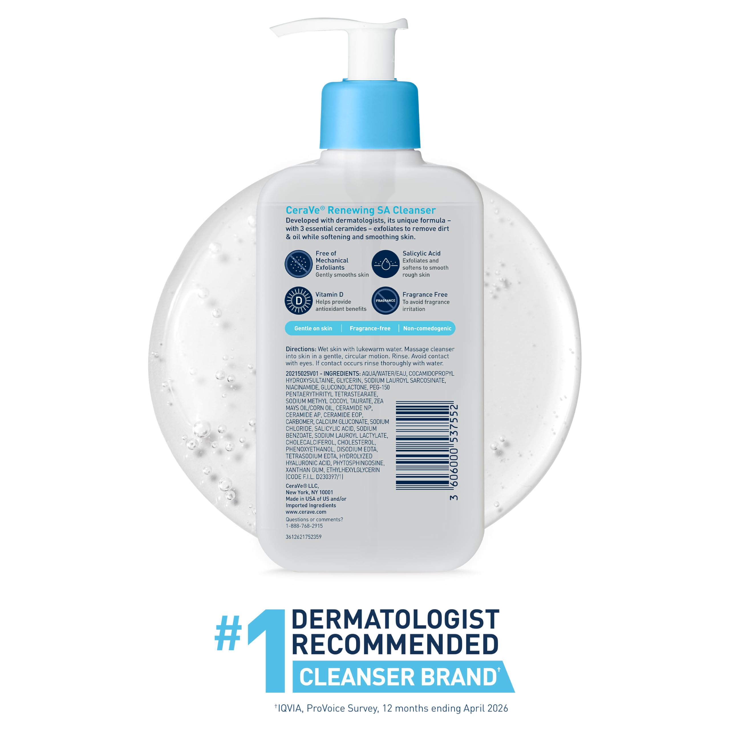CeraVe packaging side view with directions and ingredient info for clarity
