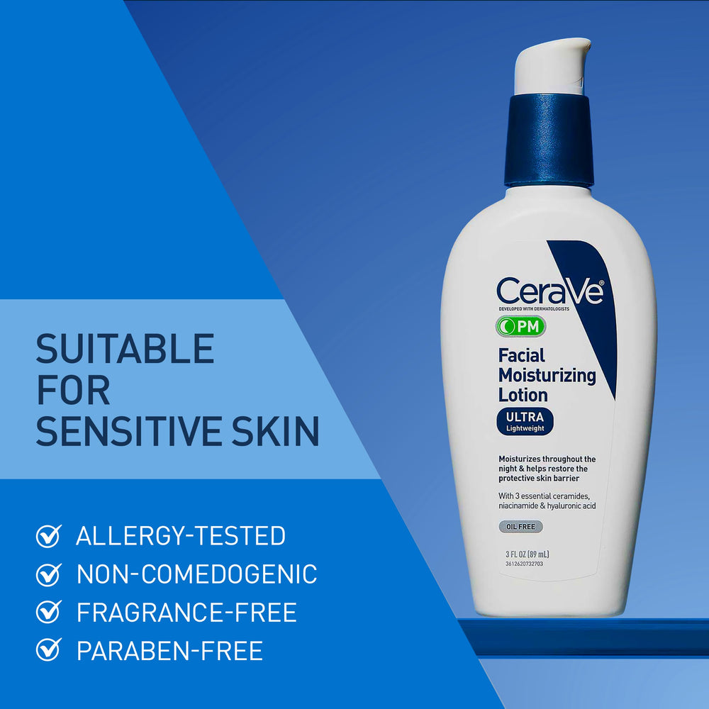 CeraVe PM lotion on hand illustrating smooth application and non-greasy feel