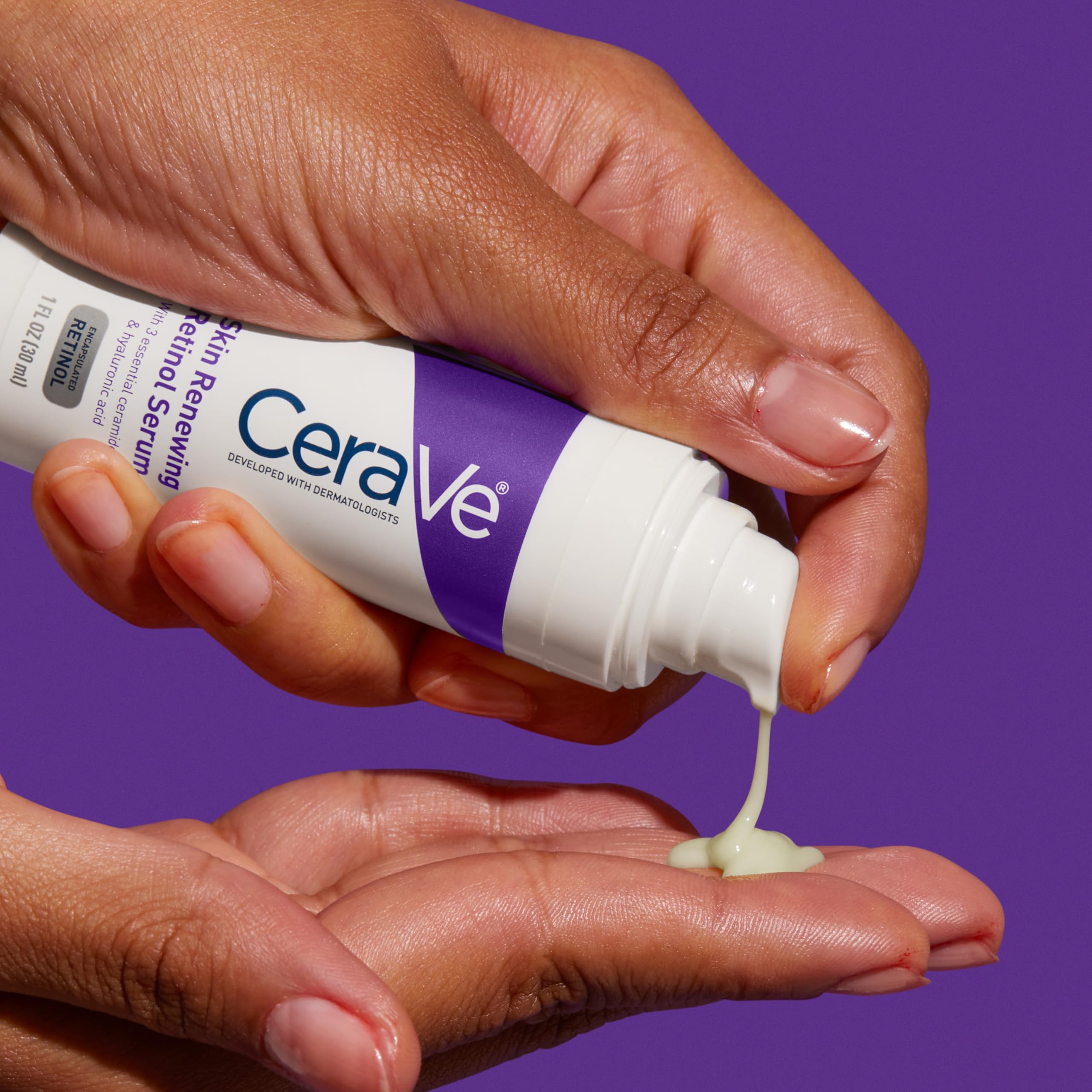 Nighttime routine with CeraVe retinol serum showing restorative evening use