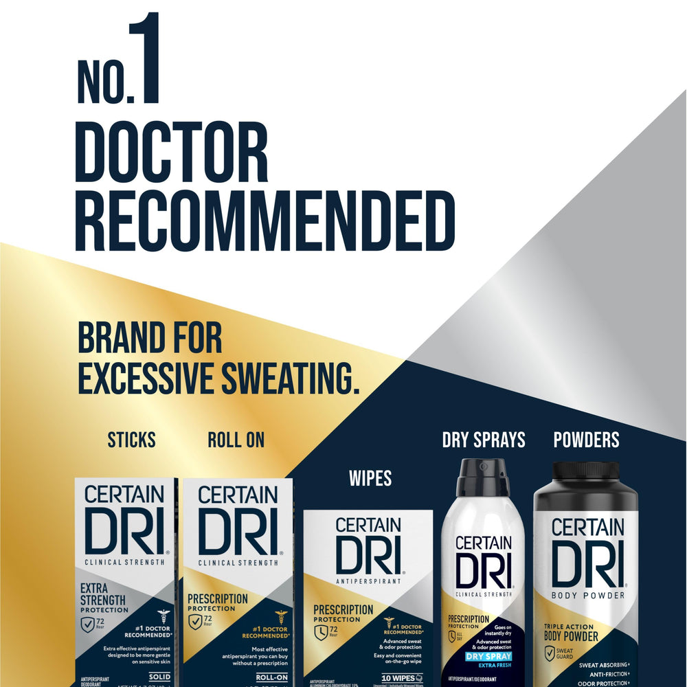 Certain Dri Everyday Strength 72-hour-protection emphasizes long-lasting sweat control.