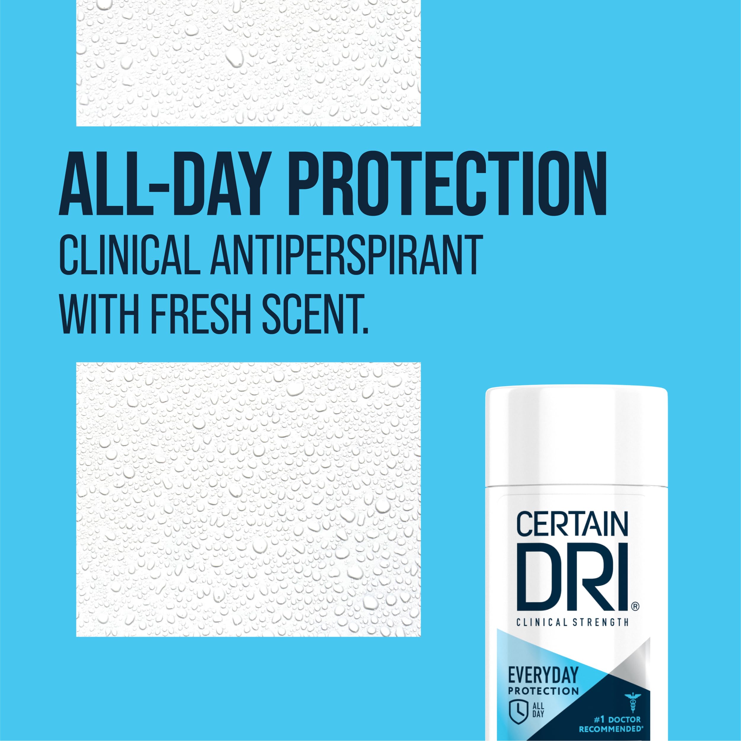 Certain Dri Everyday Strength pack-of-3 highlights travel-friendly quantity for on-the-go protection.