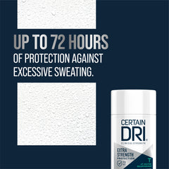 Certain Dri night-application-underarm demonstrates nighttime use for deep absorption and long-lasting dryness.