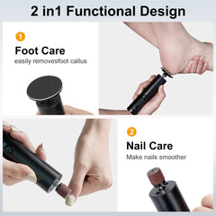 Cesekao Obsidian foot sander with replaceable discs ready for at-home dead skin removal.