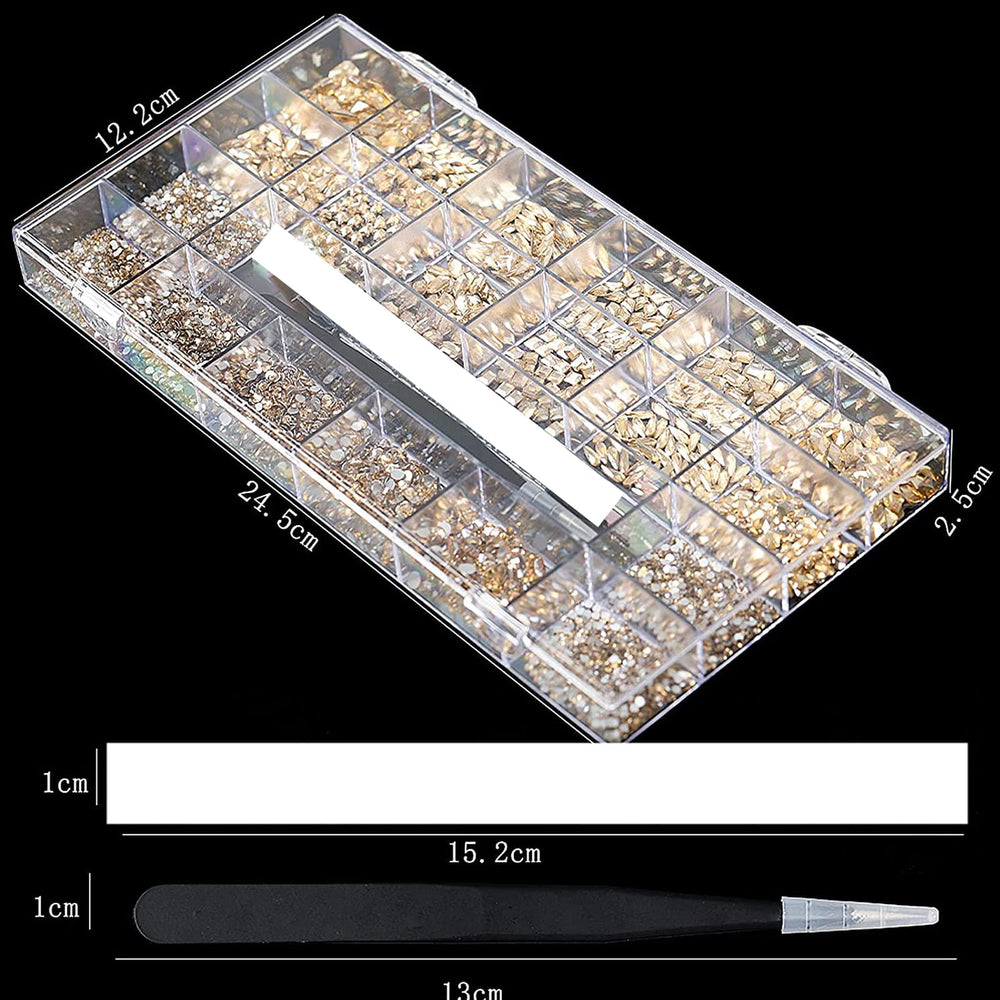 CESUSME nail art crystals - flatback glass gems perfect for DIY crafts and embellishments.