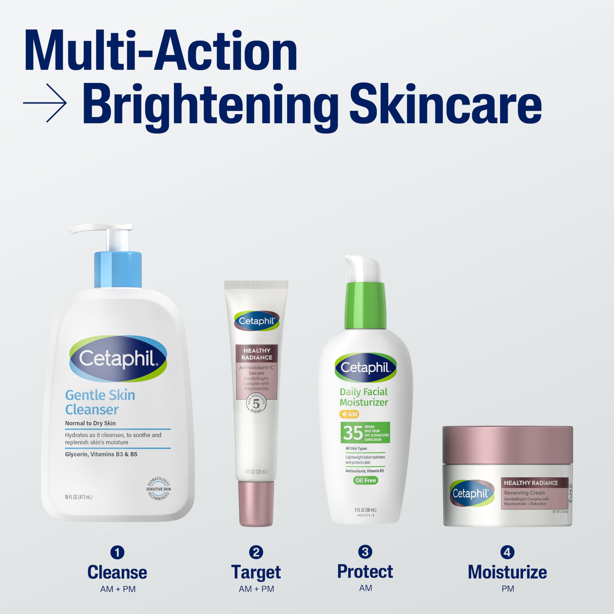 Cetaphil Bakuchiol gentle retinol alternative close-up emphasizing gentle brightening