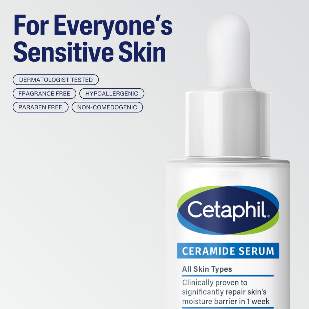 Cetaphil Ceramide Serum hands applying the serum for quick absorption.