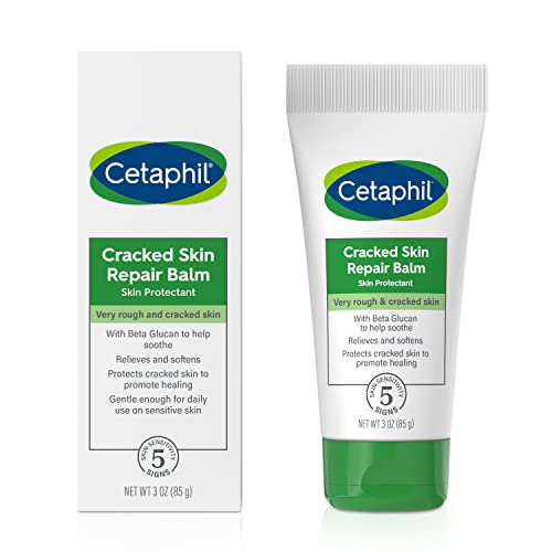 Cetaphil Cracked Skin Repair Balm 3oz packaging on shelf for portable protection.