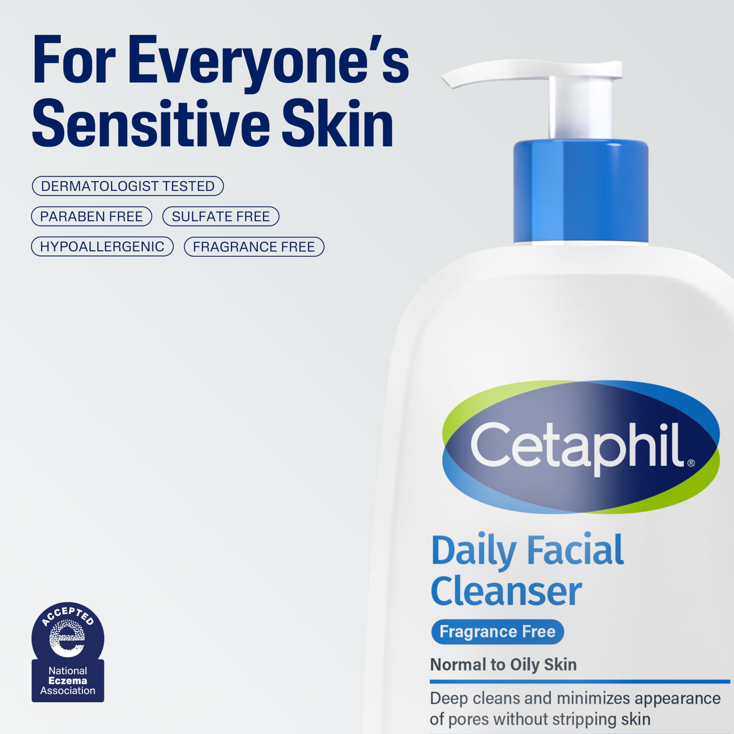 Cetaphil Daily Cleanser foaming texture highlights mild, non-drying cleanse