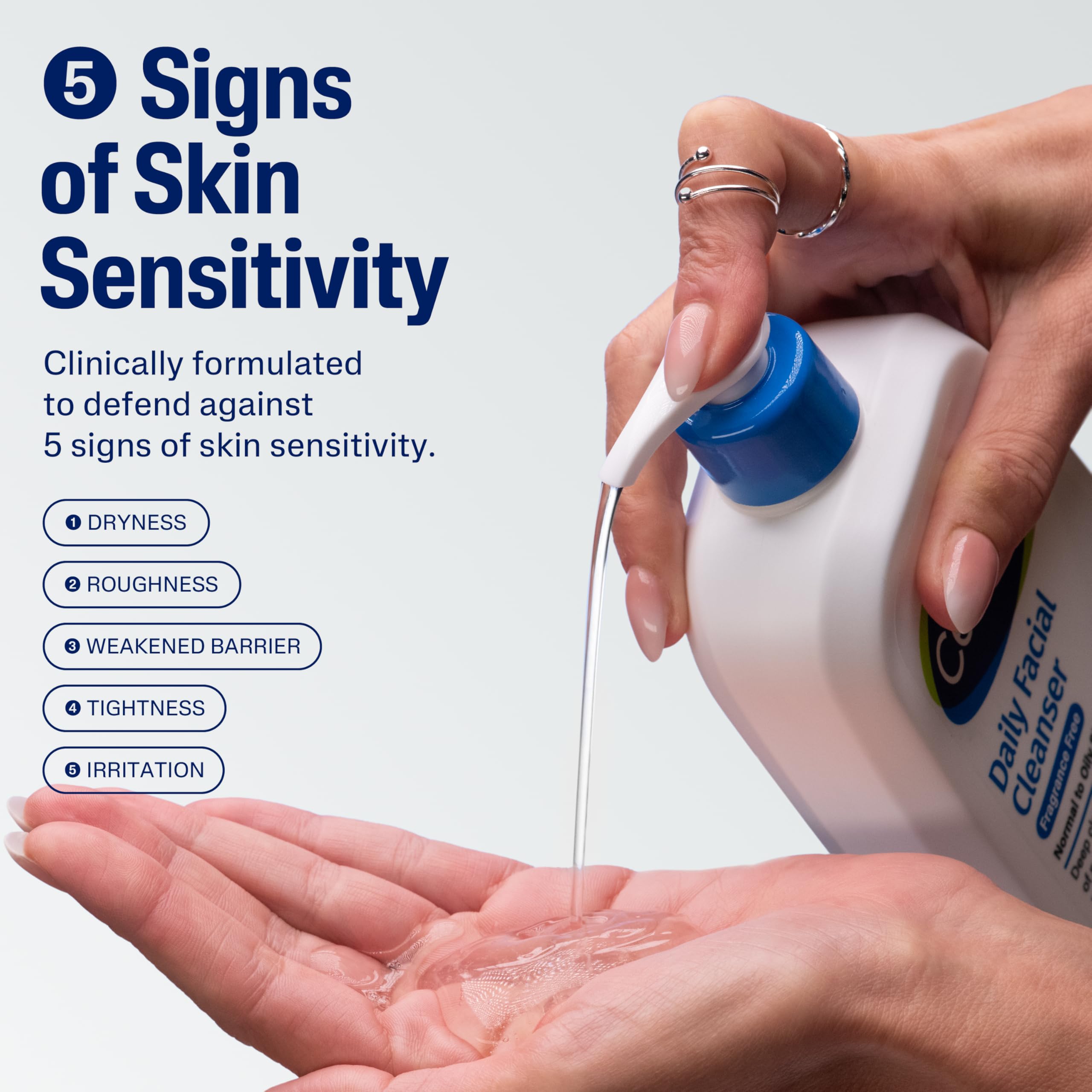 Cetaphil Daily Facial Cleanser pump dispensing for easy gentle cleansing