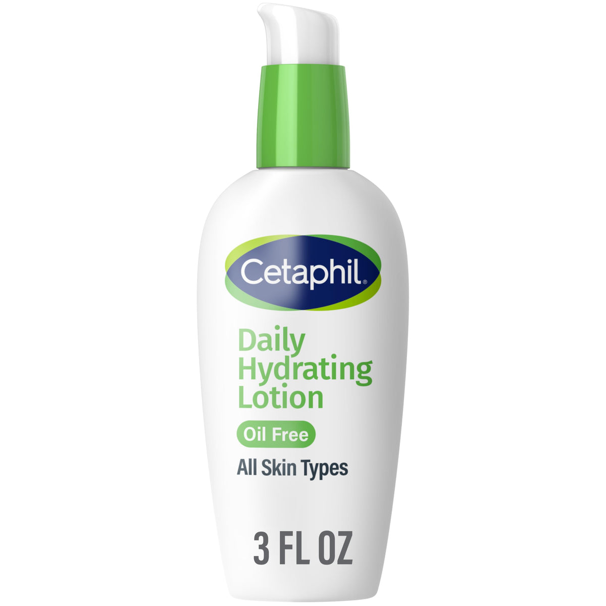 Cetaphil Daily Hydrating Lotion bottle showing all-day hydration for combination skin.
