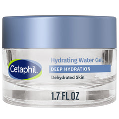 Cetaphil Deep Hydration Water Gel bottle shows oil-free formula for sensitive skin.