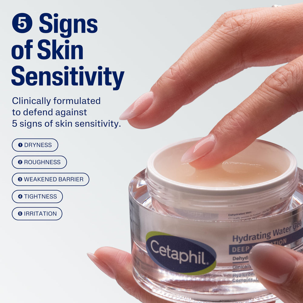 Cetaphil Deep Hydration Water Gel in a daily routine setup for morning use.