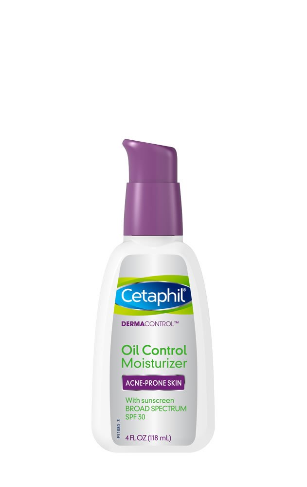 Cetaphil Dermacontrol SPF30 Moisturizer bottle showing lightweight hydration for acne-prone skin
