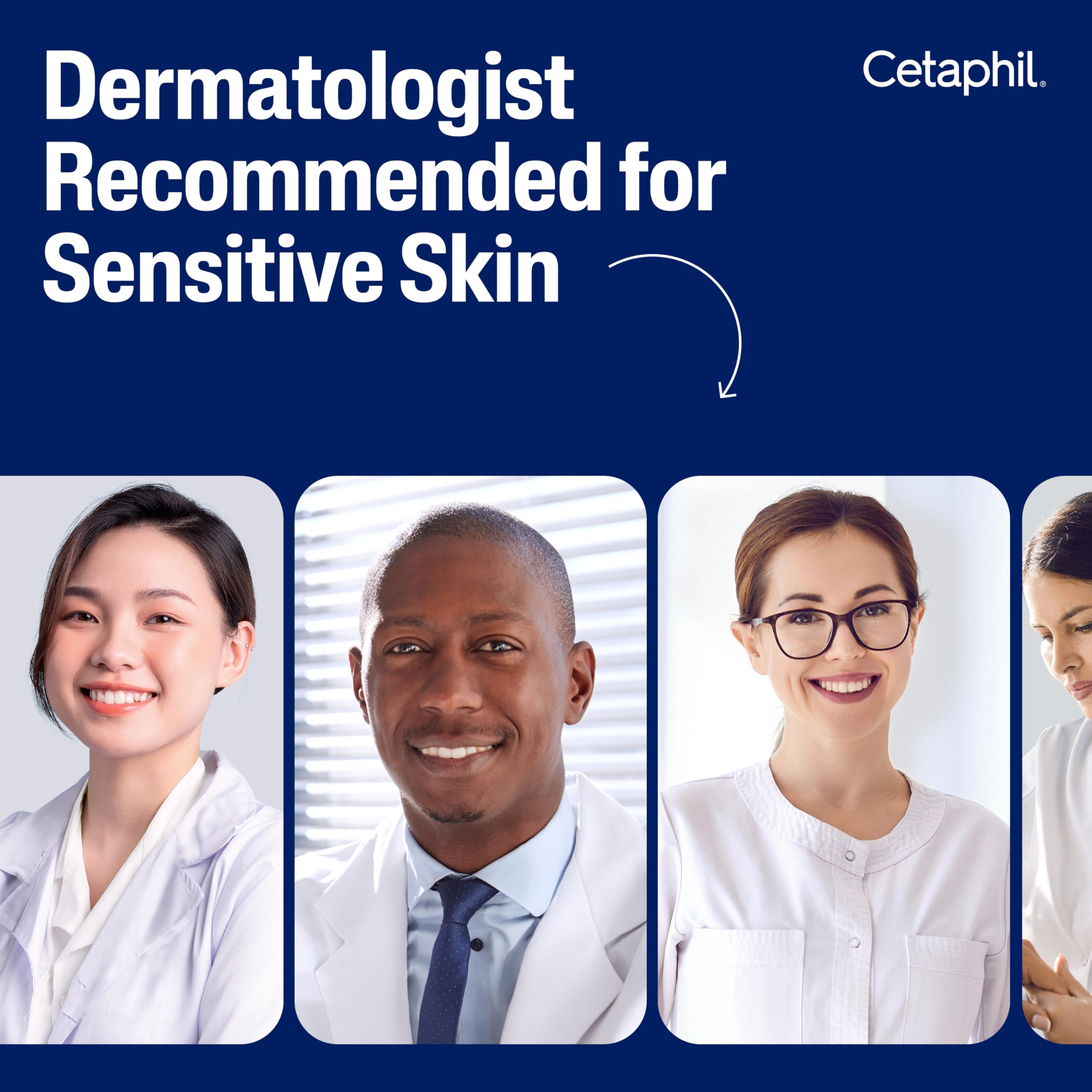 Cetaphil dermatologist tested hypoallergenic badge reassures gentle daily use.