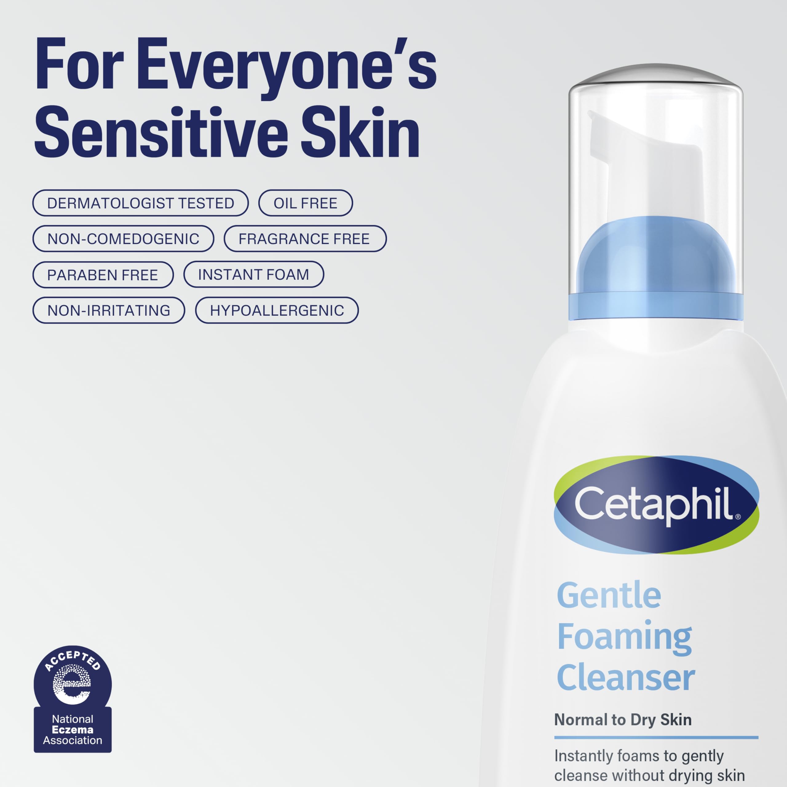 Cetaphil dry-to-normal skin illustration showing suitable daily cleanser.